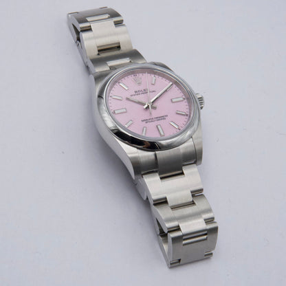Rolex Oyster Perpetual 124200 Midsize Candy Pink Dial Ladies Watch Box Papers - Watches