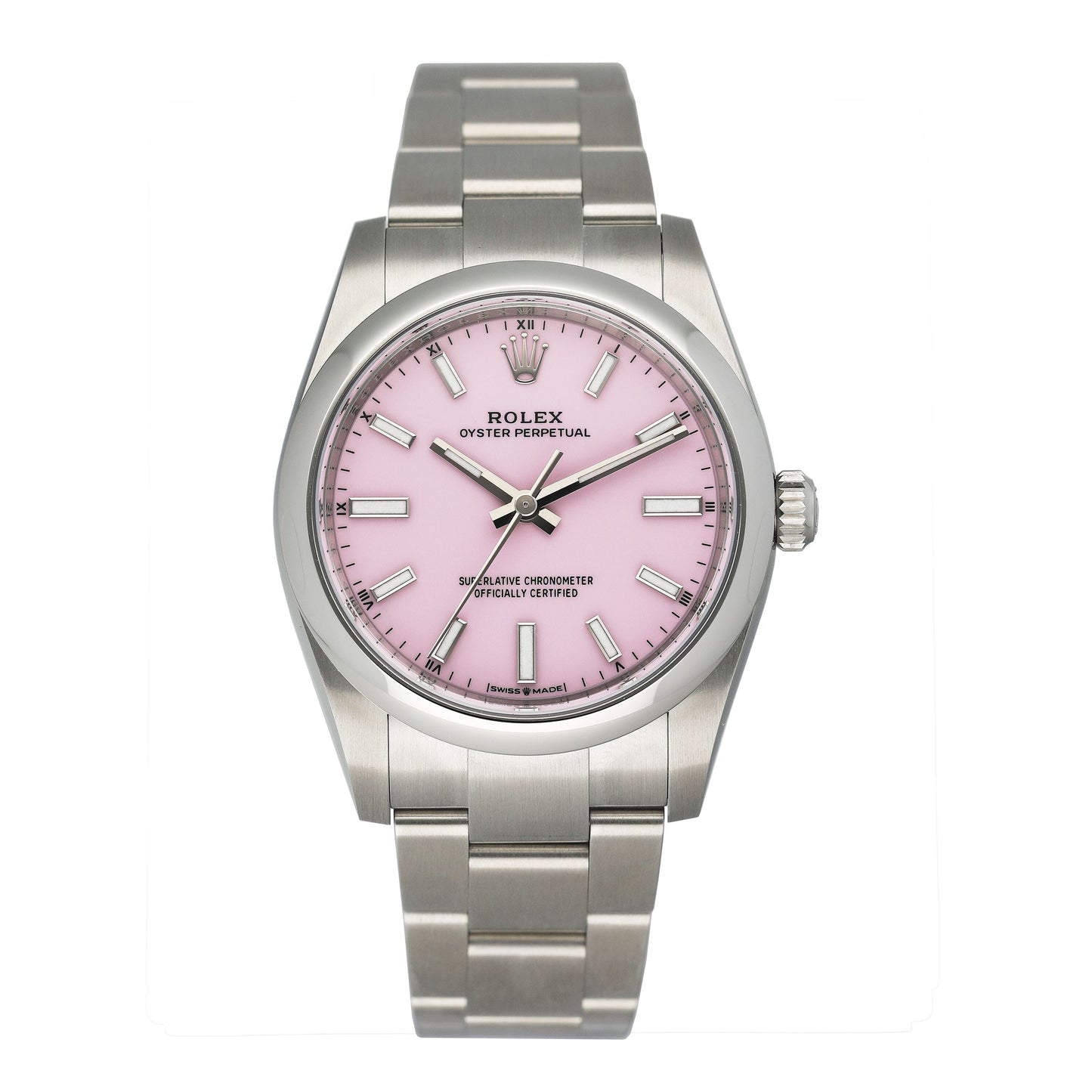 Rolex Oyster Perpetual 124200 Midsize Candy Pink Dial Ladies Watch Box Papers - Watches