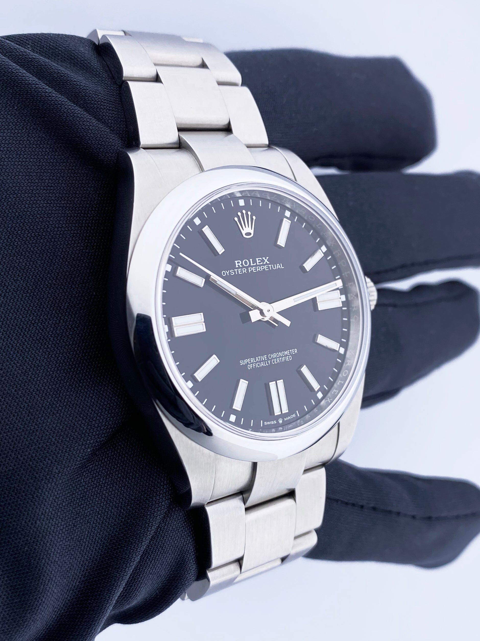 Rolex Oyster Perpetual 124300 Black Dial Mens Watch Box Papers - Wristwatch