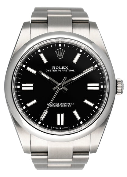 Rolex Oyster Perpetual 124300 Black Dial Mens Watch Box Papers - Wristwatch