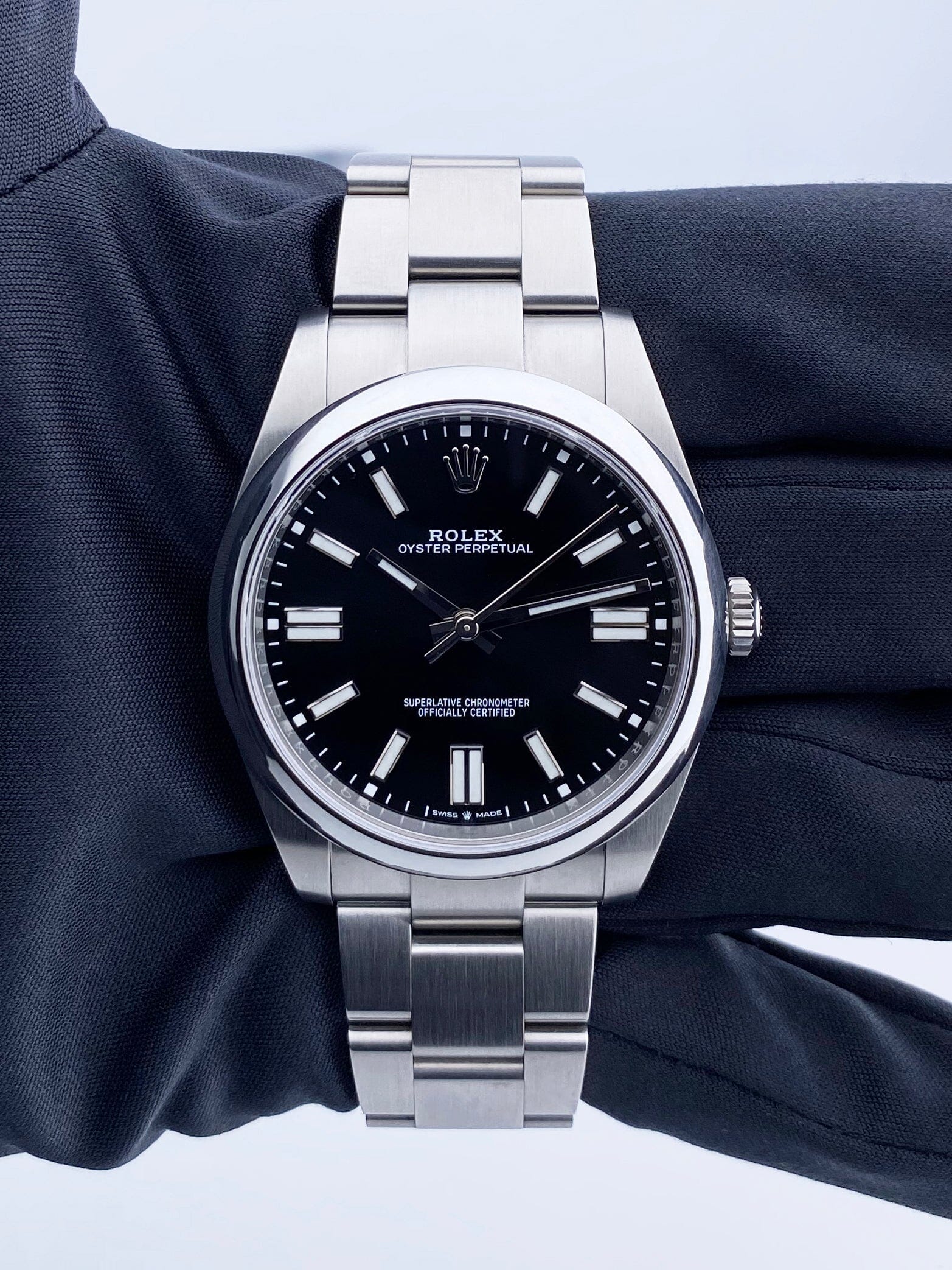 Rolex Oyster Perpetual 124300 Black Dial Mens Watch Box Papers - Wristwatch