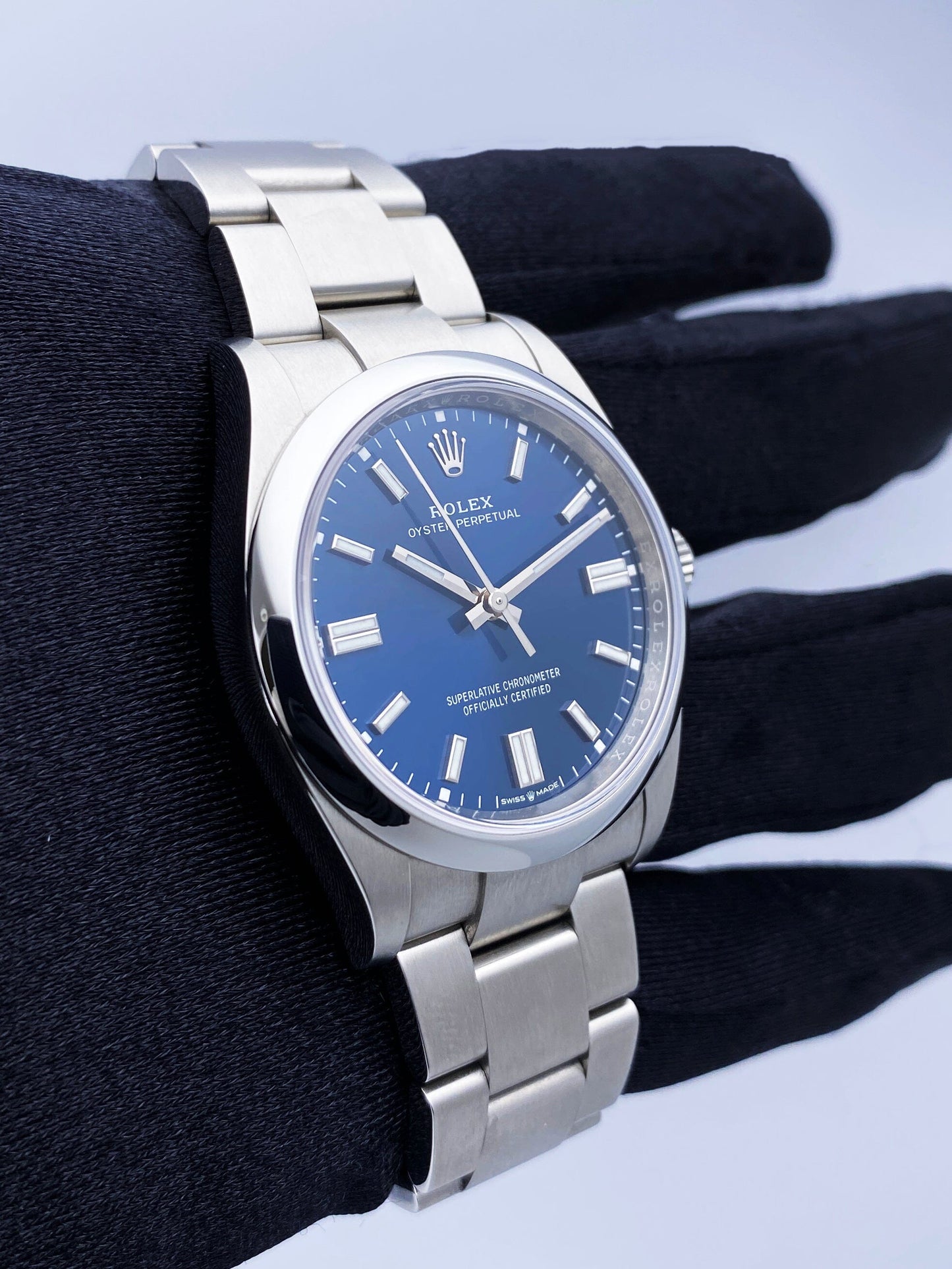Rolex Oyster Perpetual 126000 Blue Dial Mens Watch Box Papers - Virtual