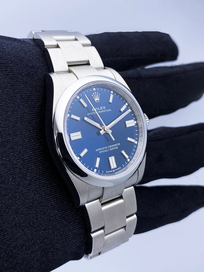 Rolex Oyster Perpetual 126000 Blue Dial Mens Watch Box Papers - Virtual
