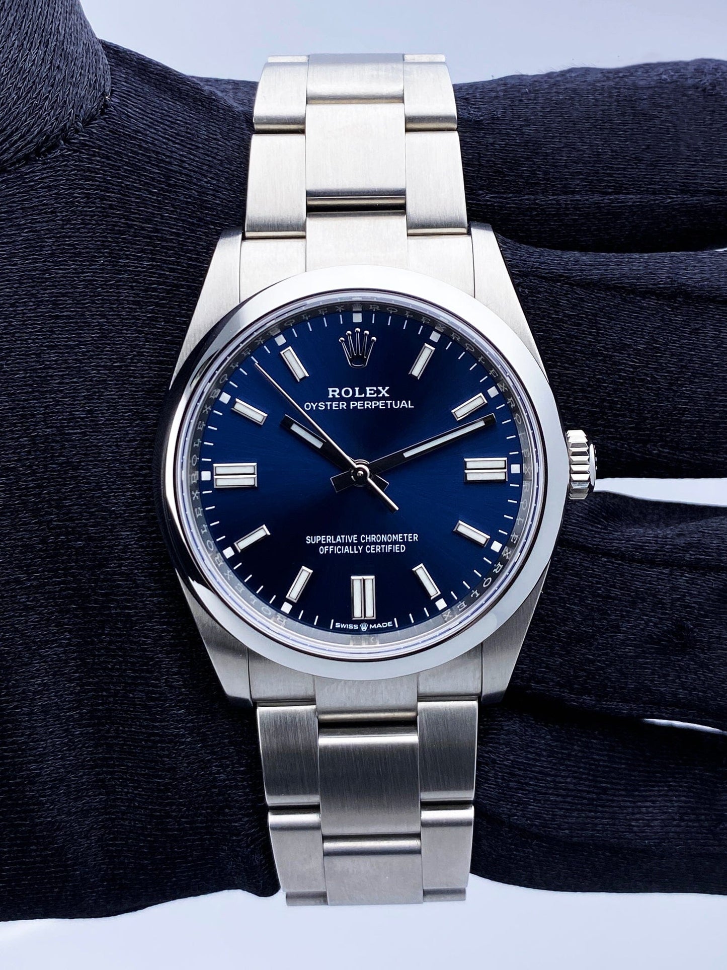 Rolex Oyster Perpetual 126000 Blue Dial Mens Watch Box Papers - Virtual