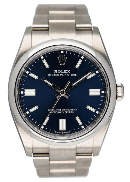 Rolex Oyster Perpetual 126000 Blue Dial Mens Watch Box Papers - Virtual