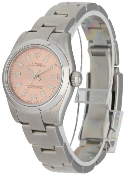 Rolex Oyster Perpetual 176200 steel Pink Dial W/Warranty Card - Wristwatch