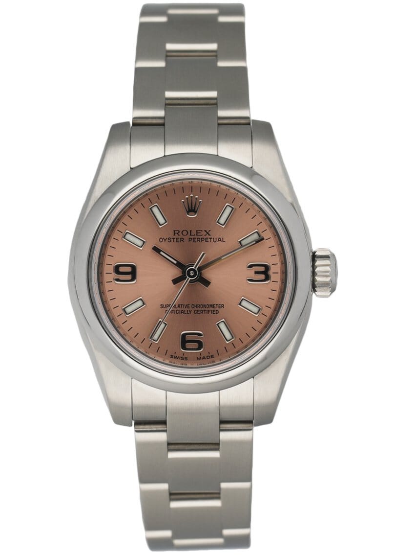 Rolex Oyster Perpetual 176200 steel Pink Dial W/Warranty Card - Wristwatch