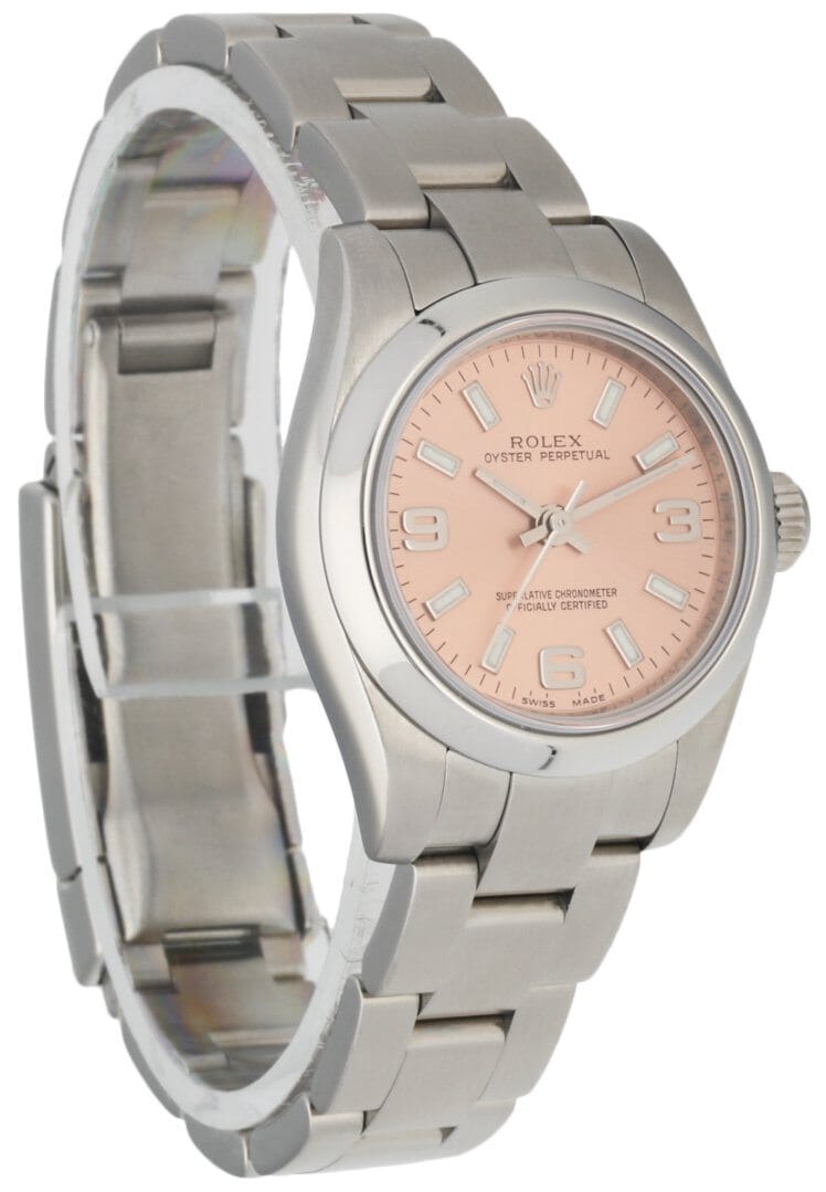 Rolex Oyster Perpetual 176200 steel Pink Dial W/Warranty Card - Wristwatch