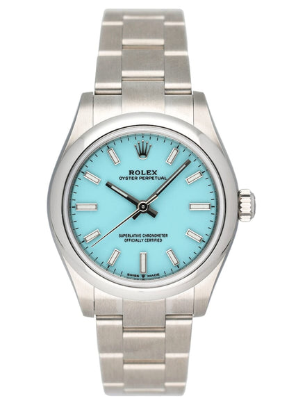 Rolex Oyster Perpetual 277200 Turquoise Dial Ladies Watch Box Papers - Watches