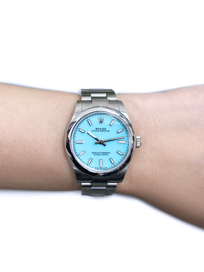 Rolex Oyster Perpetual 277200 Turquoise Dial Ladies Watch Box Papers - Watches
