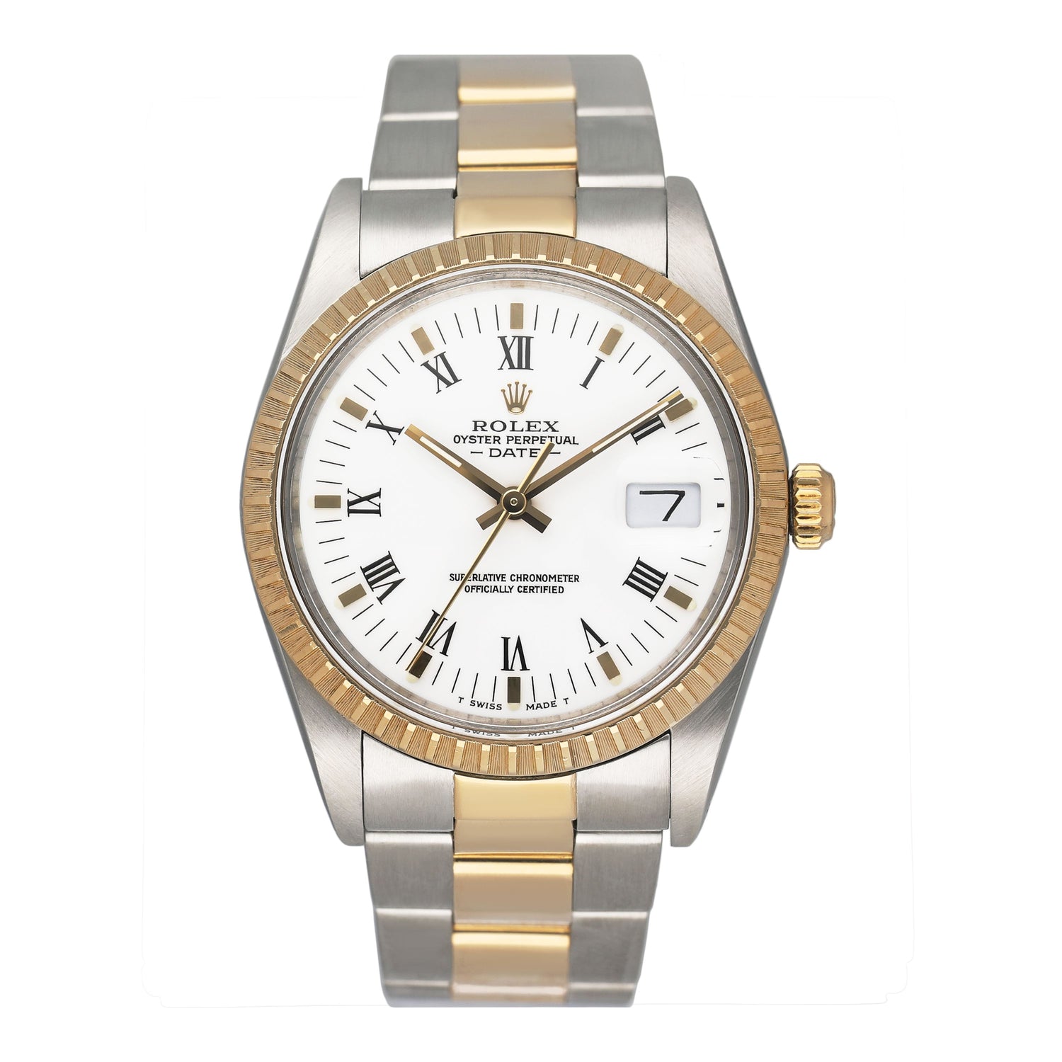 Rolex Oyster Perpetual Date 15053 White Dial Mens Watch - Watches