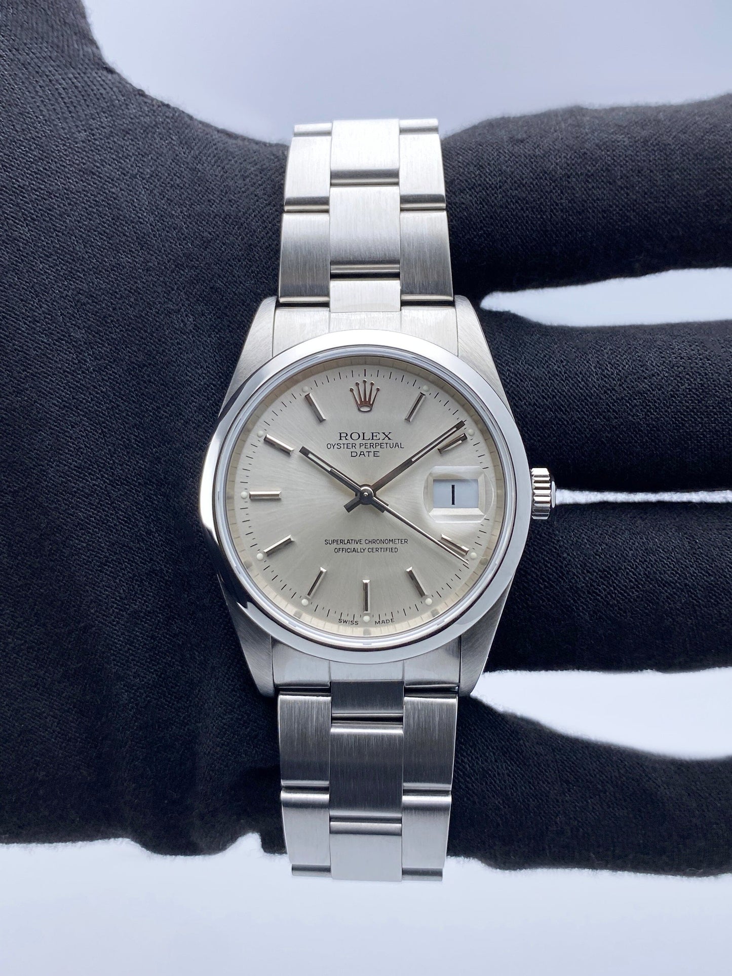Rolex Oyster Perpetual Date 15200 Silver Dial Mens Watch - Virtual