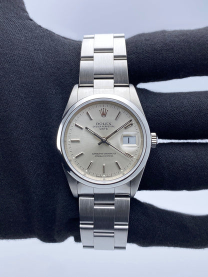 Rolex Oyster Perpetual Date 15200 Silver Dial Mens Watch - Virtual