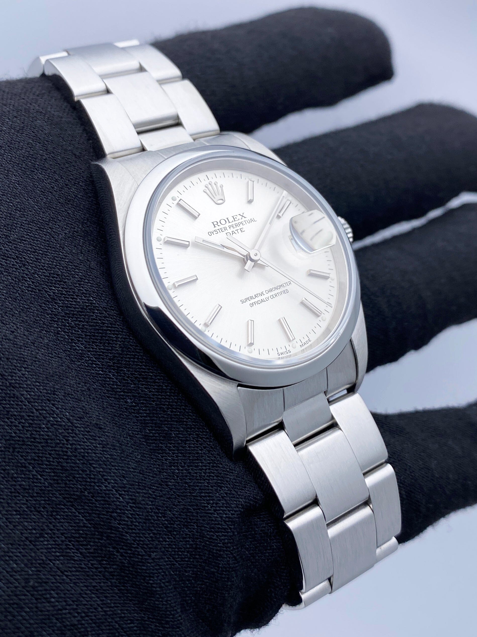 Rolex Oyster Perpetual Date 15200 Silver Dial Mens Watch - Virtual
