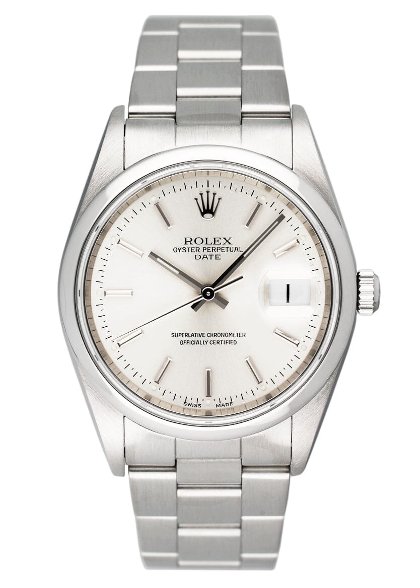 Rolex Oyster Perpetual Date 15200 Silver Dial Mens Watch - Virtual