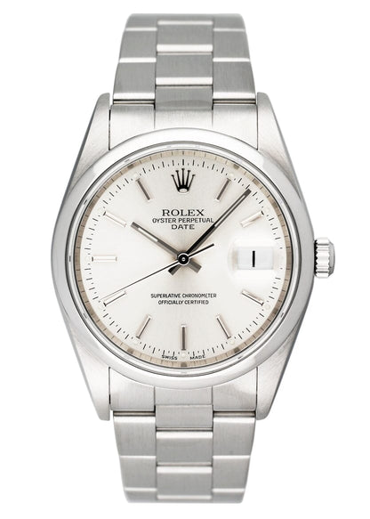 Rolex Oyster Perpetual Date 15200 Silver Dial Mens Watch - Virtual