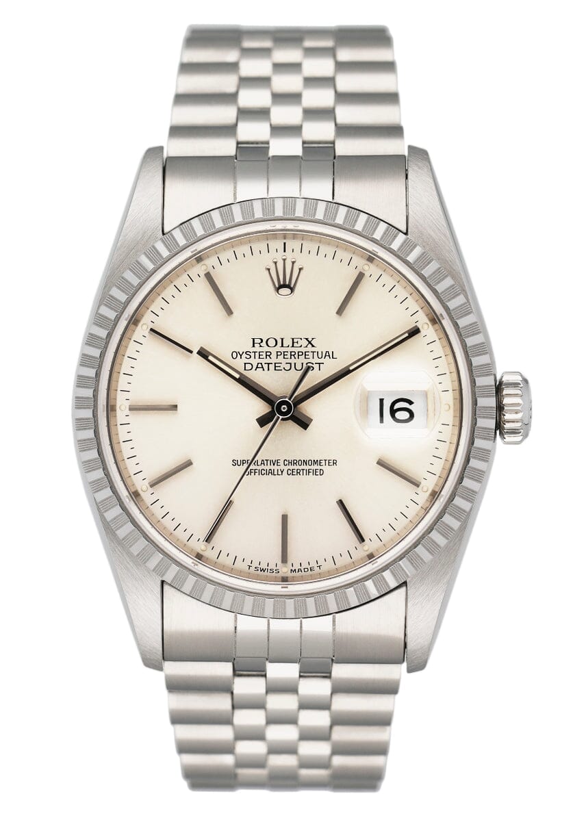 Rolex Oyster Perpetual Datejust 16220 Silver Dial Mens Watch - Watches