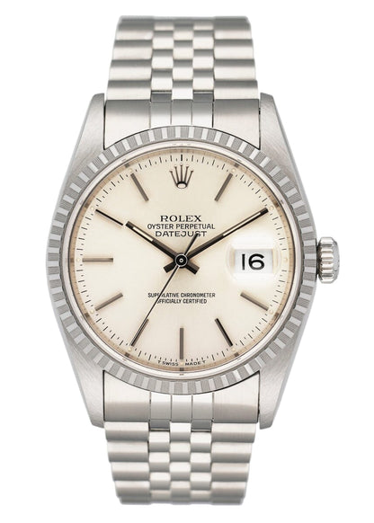 Rolex Oyster Perpetual Datejust 16220 Silver Dial Mens Watch - Watches