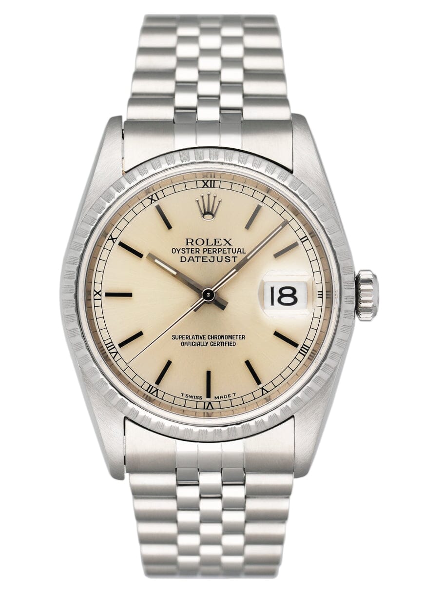 Rolex Oyster Perpetual Datejust 16220 Silver Dial Mens Watch - Watches