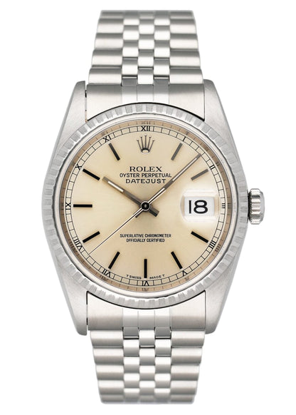 Rolex Oyster Perpetual Datejust 16220 Silver Dial Mens Watch - Watches
