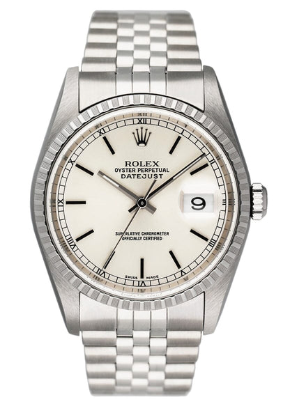 Rolex Oyster Perpetual Datejust 16220 Silver Dial Mens Watch. - Wristwatch