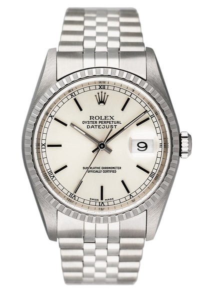 Rolex Oyster Perpetual Datejust 16220 Silver Dial Mens Watch. - Wristwatch