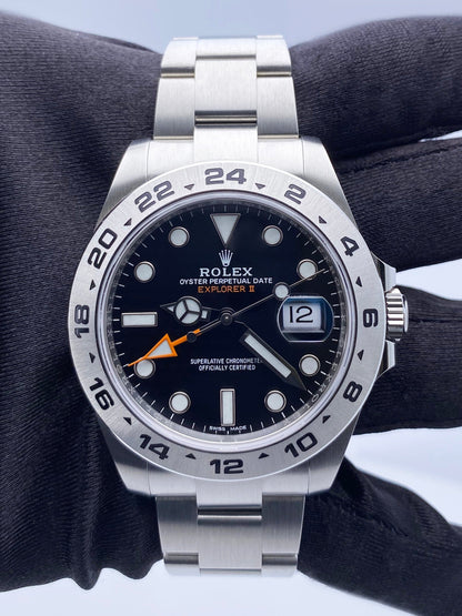 Rolex Oyster Perpetual Explorer II 216570 Black Dial Mens Watch Box Papers