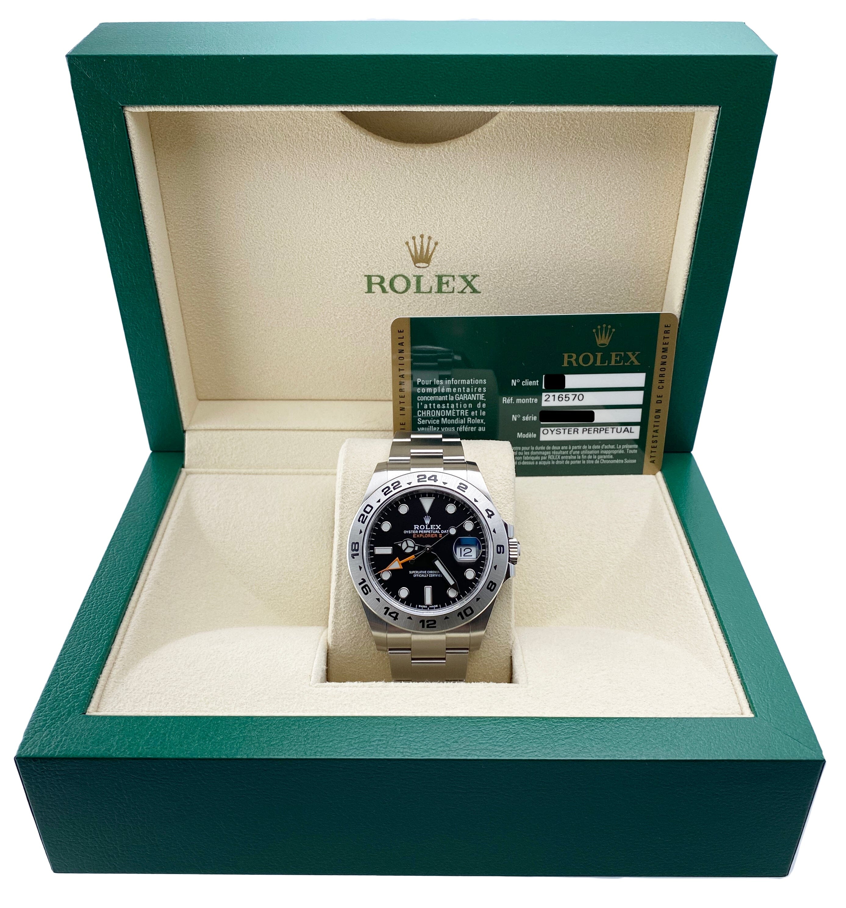 ROLEX　ボックス　5点セット Rolex Oyster Perpetual Explorer II 216570 Black Dial Mens – Phigora