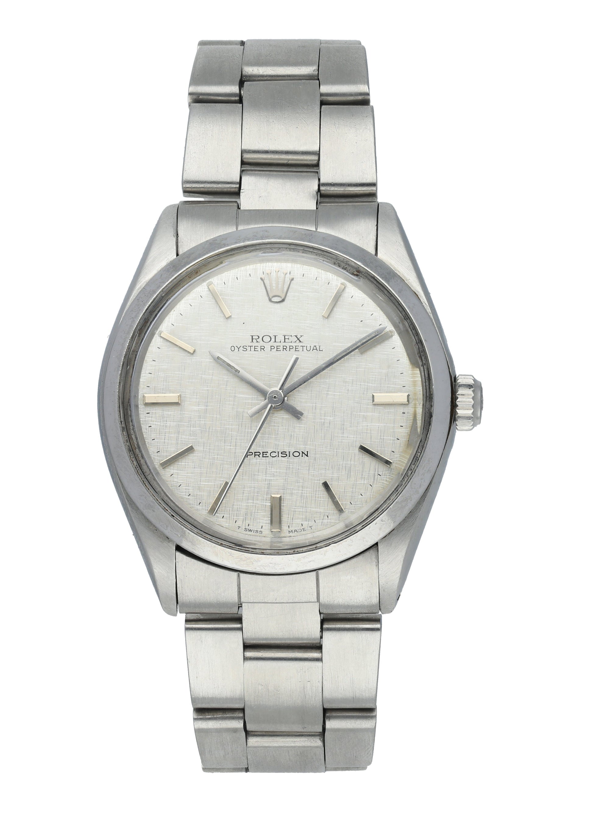 Rolex Oyster Perpetual Precision 5500 Linen Dial Watch - Wristwatch