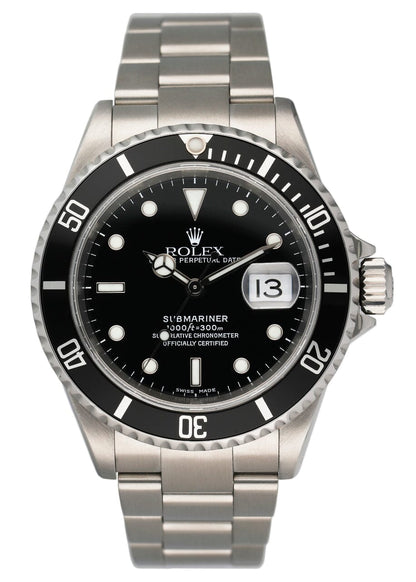 Rolex Oyster Perpetual Submariner 16610 Mens Watch Box Papers - Virtual