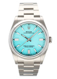 Rolex Oyster Perpetual Turquoise Dial 126000 Mens Watch Box Papers - Watches