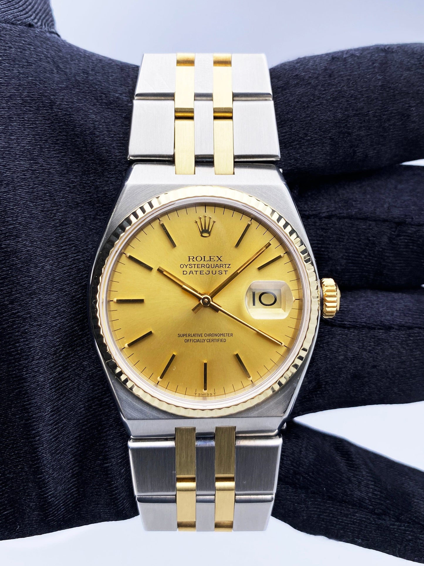 Rolex Oysterquartz Datejust 17013 Two Tone Mens Watch