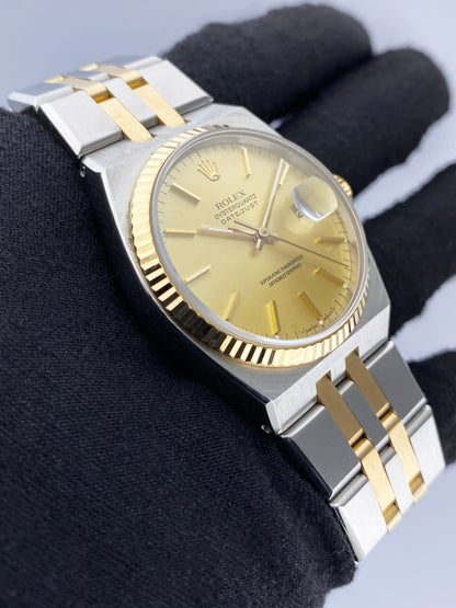 Rolex Oysterquartz Datejust 17013 Two Tone Mens Watch Box Papers - Watches