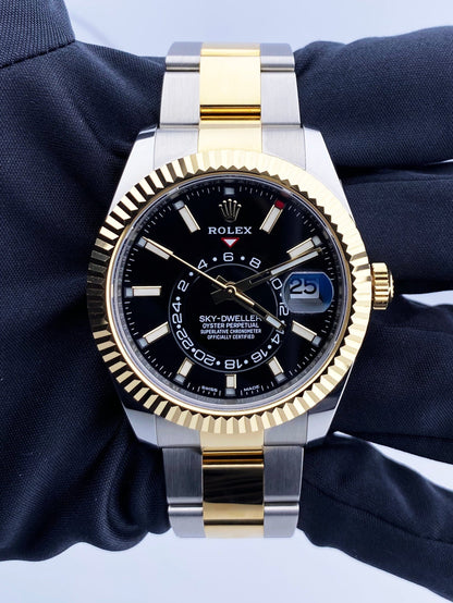 Rolex Sky-Dweller 326933 Black Dial Mens Watch Box Papers - Virtual