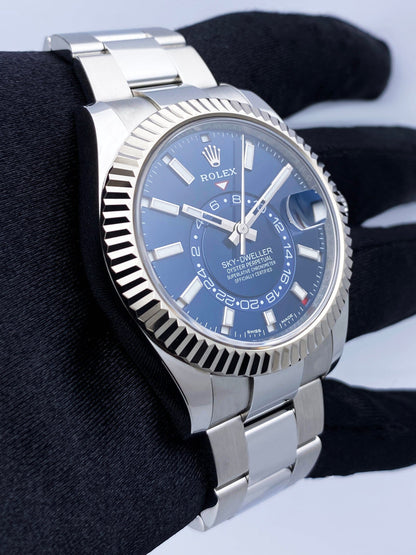 Rolex Sky Dweller 326934 Blue Dial Mens Watch Box Papers - Virtual