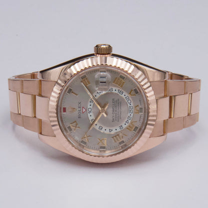 Rolex Sky-Dweller 326935 Roman Sundust Dial Mens Watch Box Papers - Watches
