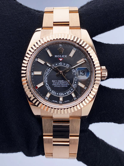 Rolex Sky-Dweller 326935 Slate Dial Mens Watch Box Papers - Watches