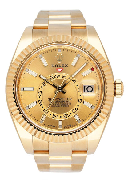 Rolex Sky-Dweller 326938 Champagne Dial Mens Watch Box Papers - Watches