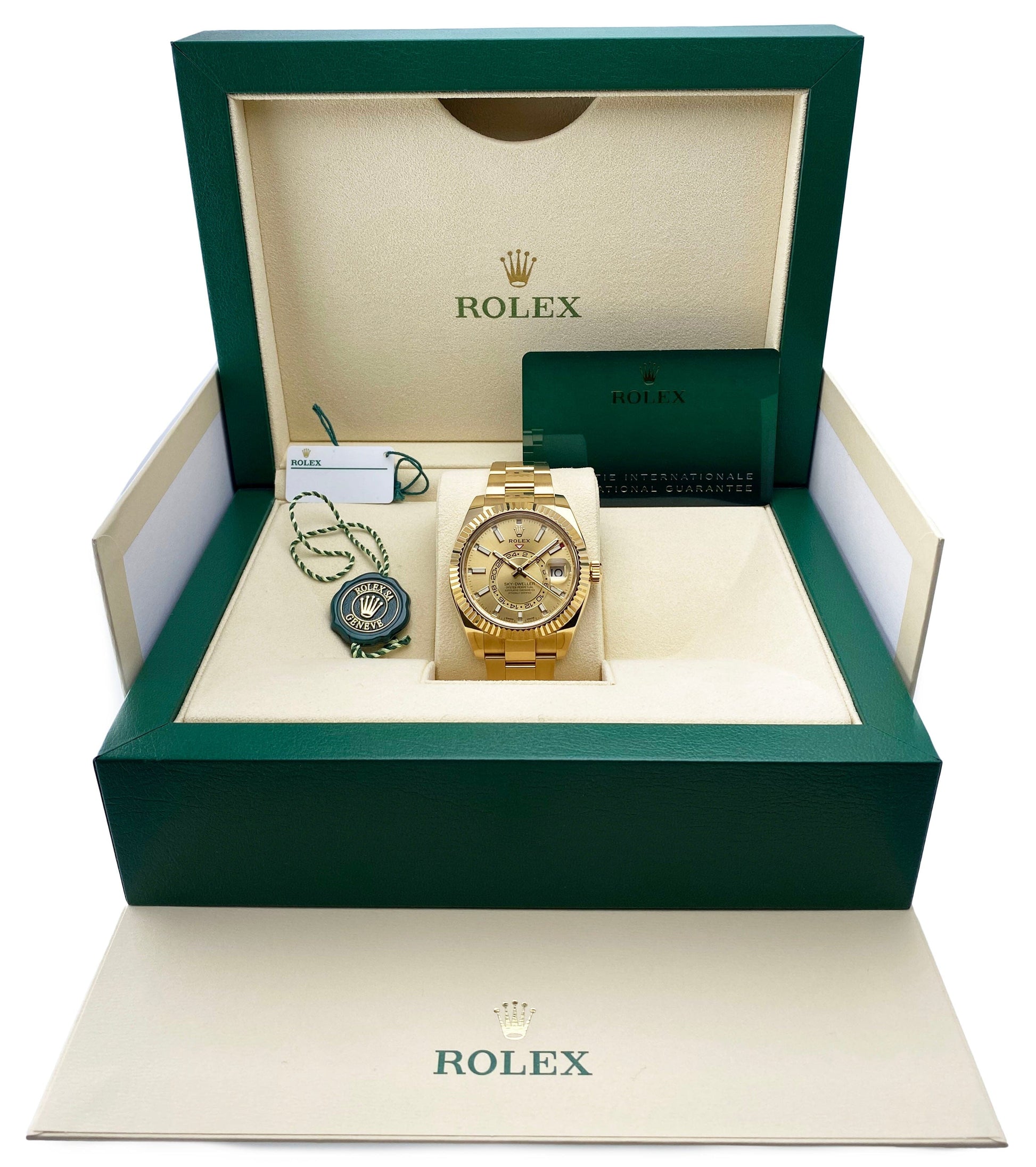 Rolex Sky-Dweller 326938 Champagne Dial Mens Watch Box Papers - Watches