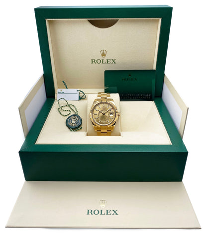 Rolex Sky-Dweller 326938 Champagne Dial Mens Watch Box Papers - Watches