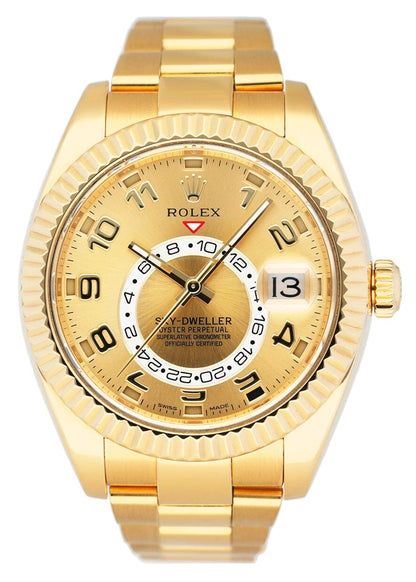 Rolex Sky-Dweller 326938 Champagne Dial Mens Watch Box Papers - Watches
