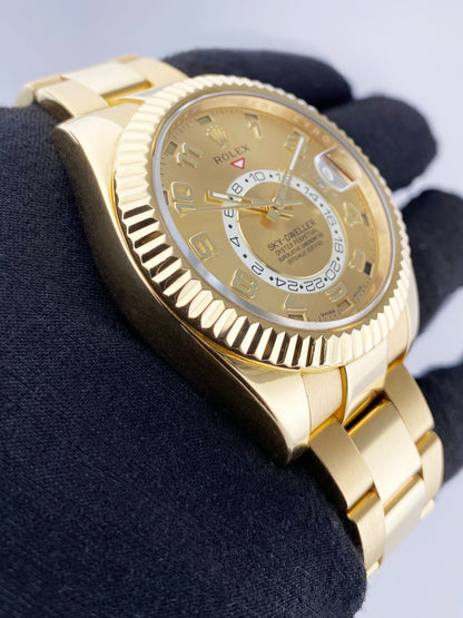 Rolex Sky-Dweller 326938 Champagne Dial Mens Watch Box Papers - Watches