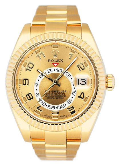 Rolex Sky-Dweller 326938 Champagne Dial Mens Watch Box Papers - Watches