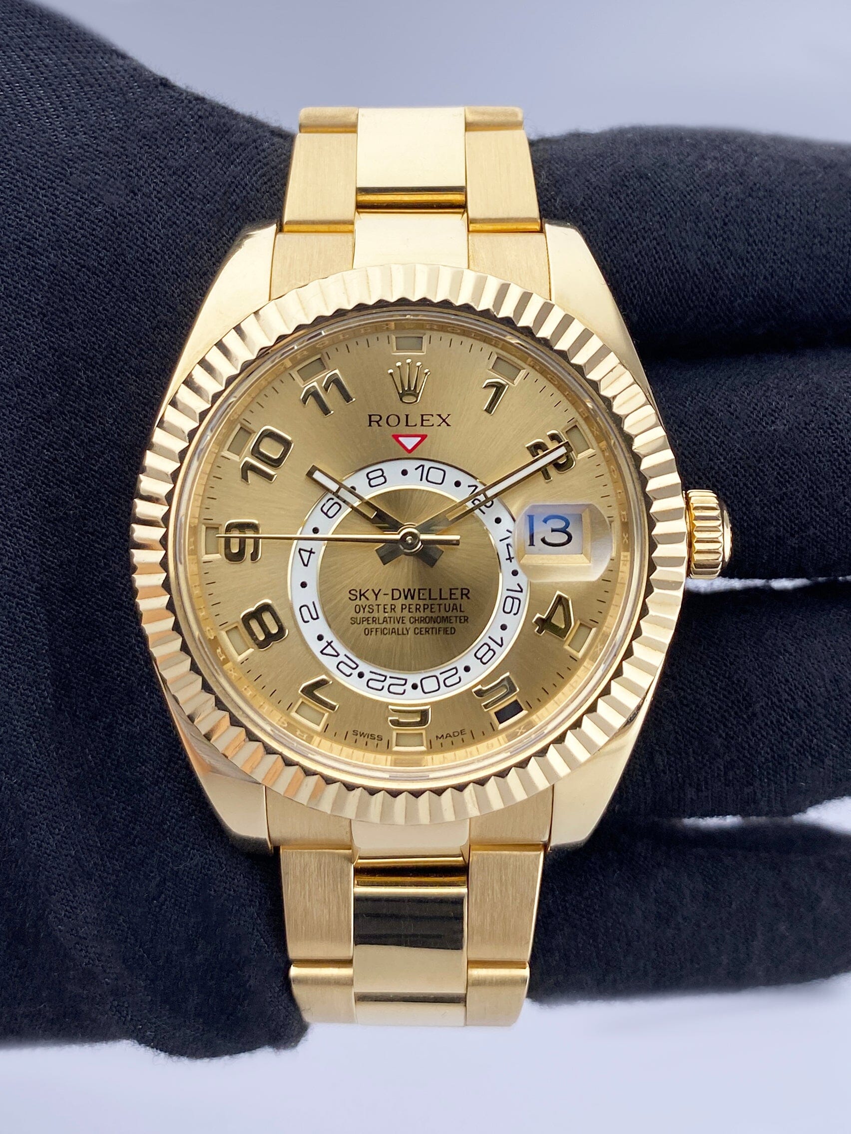 Rolex Sky-Dweller 326938 Champagne Dial Mens Watch Box Papers - Watches