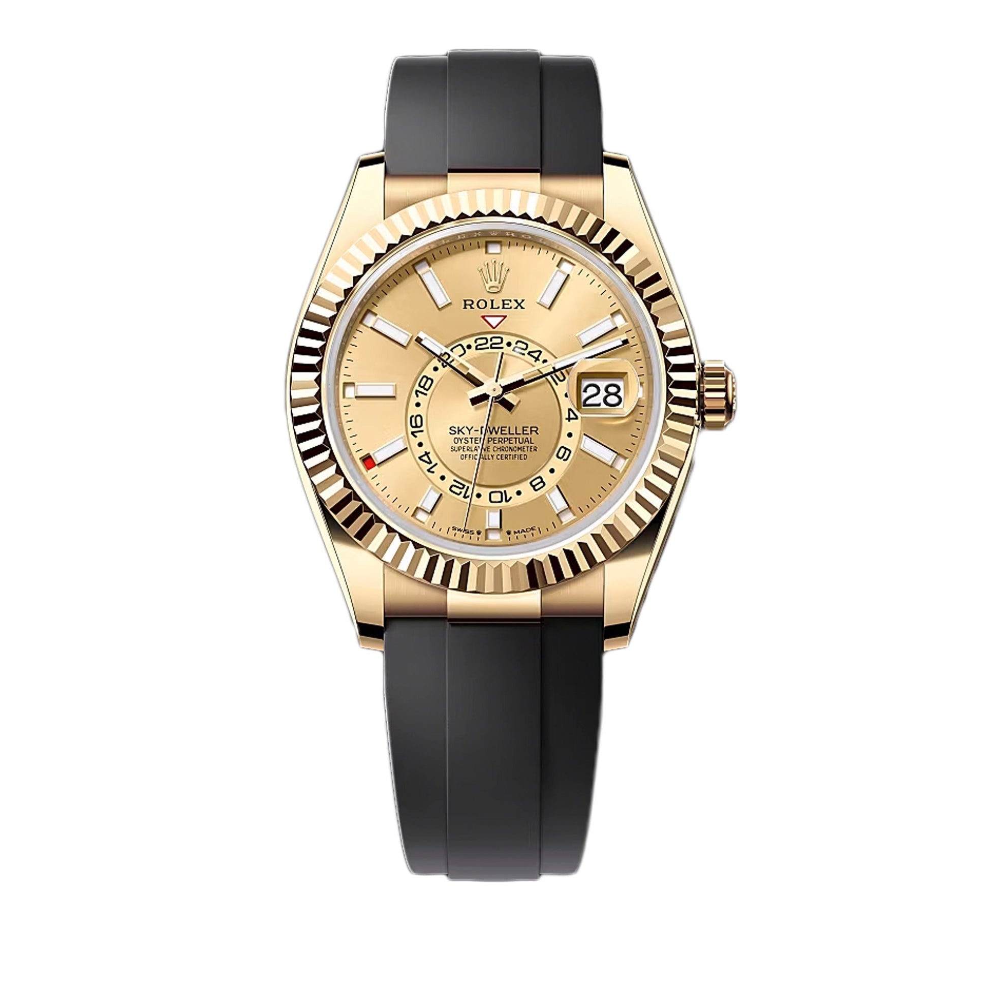 Rolex Sky-Dweller 336238 Champagne Dial Mens Watch Box Papers - Watches