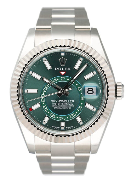 Rolex Sky-Dweller 336934 Green Dial Mens Watch Box Papers - Watches