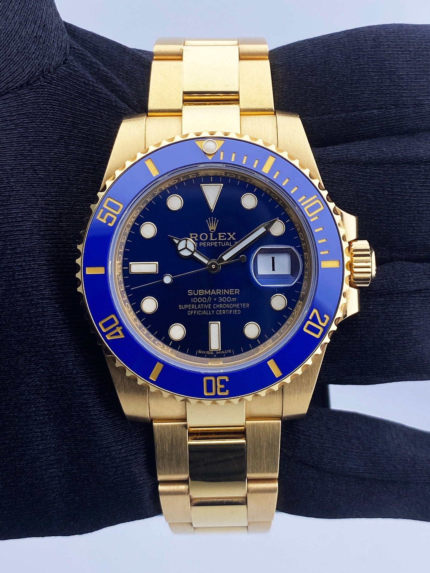 Rolex Submariner 116618LB Blue Dial 18K Yellow Gold Mens Watch Box Rolex Submariner 116618LB Blue Dial 18K Yellow Gold Mens Watch Box
