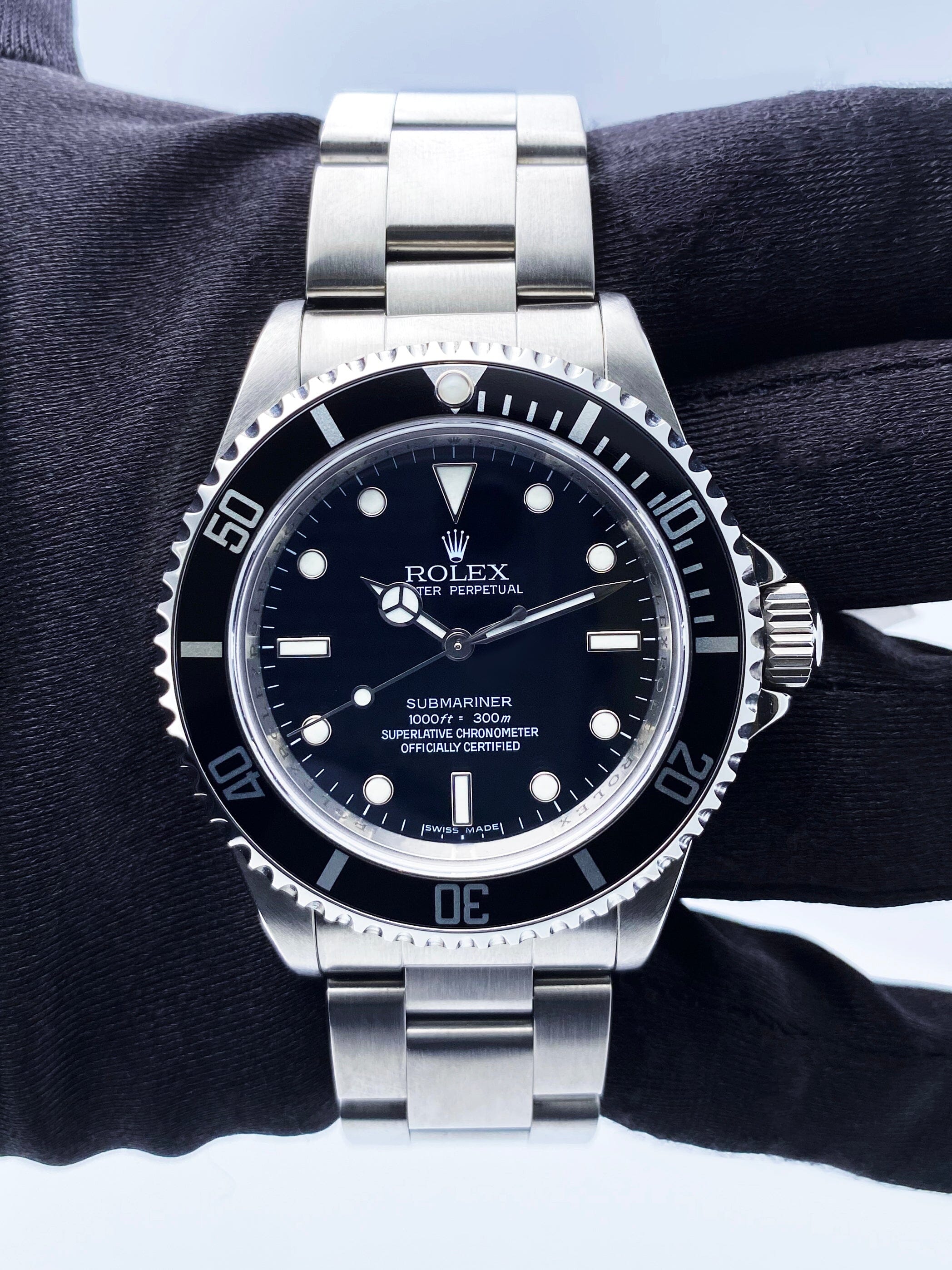 Rolex Submariner 14060 No Date Engraved Rehaut Mens Watch – Phigora