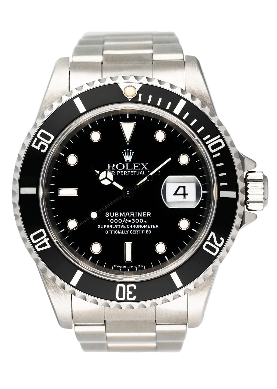 Rolex Submariner Date 16610 Mens Watch Box Papers