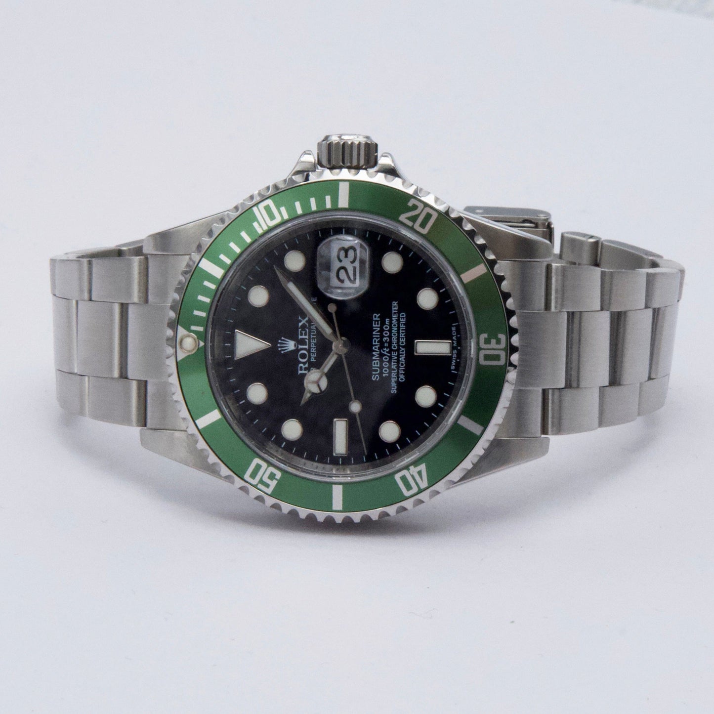 Rolex Submariner Date 16610LV Kermit Mens Watch Box Papers - Wristwatch